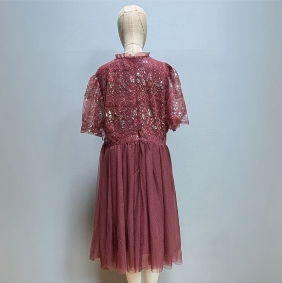 JessaKae Memory Lane Burgundy Sequin Tulle Dress - New With Tag - Size 2X - Picture 3 of 12